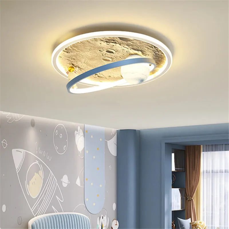 Blue Pink Moon Ceiling Light