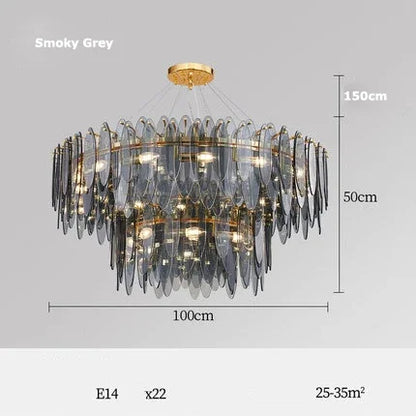 Decorbites™ Gold LED Glas-Lüster für Esszimmer Wohnzimmer Schlafzimmer_Hauptschlüsselwort: Pendelleuchten