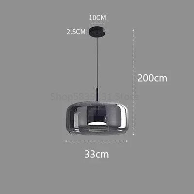 Decorbites™ Glas-Schalen-Kronleuchter: Moderne nordische LED-Rauch-Glasleuchte für Esszimmer, Bar – Innenraum-Dekorationsbeleuchtung