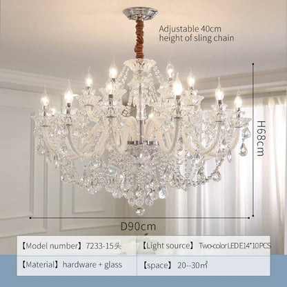 DecorBites™ Elegant LED Crystal Chandelier for Home Décor and Romantic Ambiance