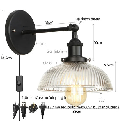 Decorbites™ Klares Glas LED Wandapplikation | Industrielle ländliche Treppenbeleuchtung