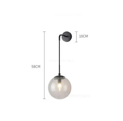 DecorBites™ Glass Ball Wall Lamp: Modern Nordic LED Lighting for Bedroom, Staircase, Outdoor