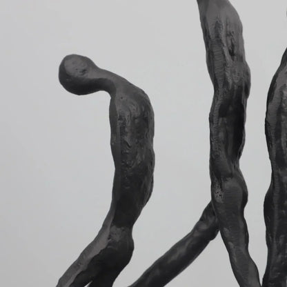 DecorBites™ Iron Man Abstract Sculpture Black Metal Figurine Decor for Room Aesthetics
