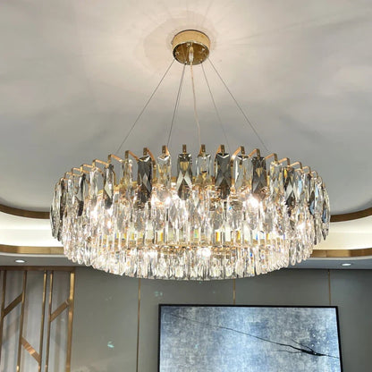 DecorBites™ Gold Crystal Chandelier: Luxury Lighting for Dining Living Bedroom Kitchen Island