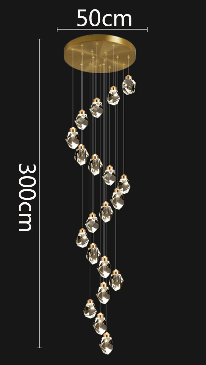 Modern Crystal Staircase Chandelier Pendant Light