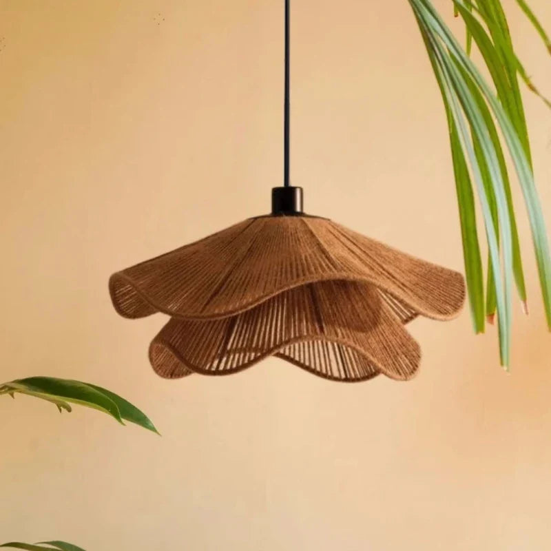 Decorbites™ Japanische Hanfstrick-Hängelampe E27 LED-Leuchte – Nordischer Wabi-Sabi-Stil