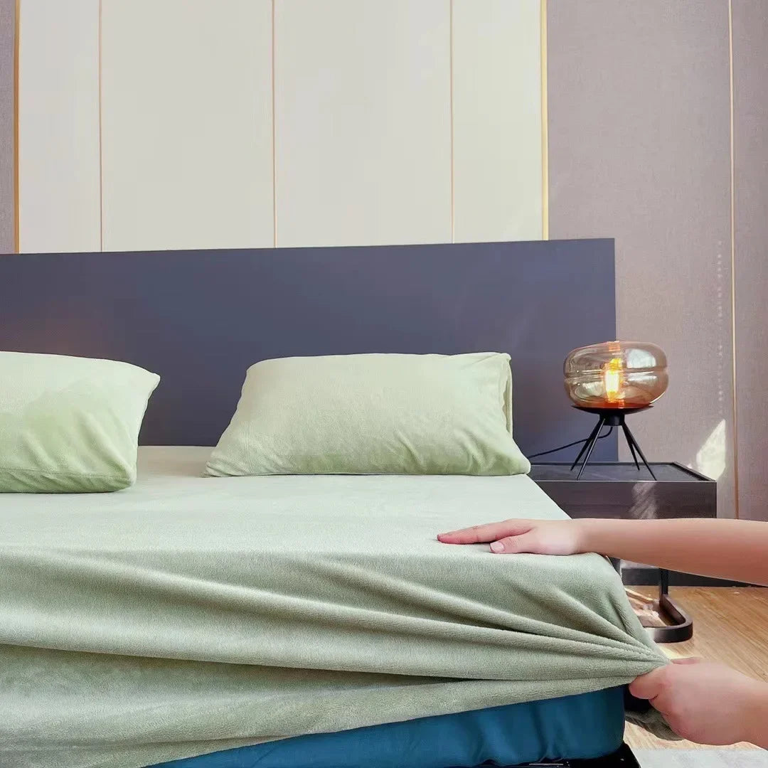 Decorbites™ Gemütliches Flanell-Bettlaken für Queen-Size | Weiches Maßgeschneidertes Korallenfleece-Matratzenbezug | Plüschiges Winter-Bettlaken