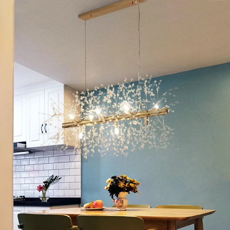 Decorbites™ Löwenzahn-Kristall-Deckenleuchte Kronleuchter für Schlafzimmer Esszimmer Kücheninsel