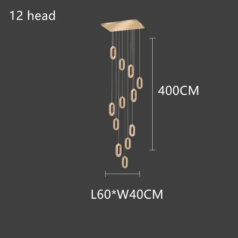Gold Acrylic Pendant Chandelier