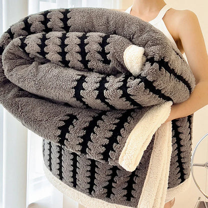 Decorbites™ Jacquard-Decke: Winterverdickte Lammwoll-Nap-Shawl für das Wohnzimmer