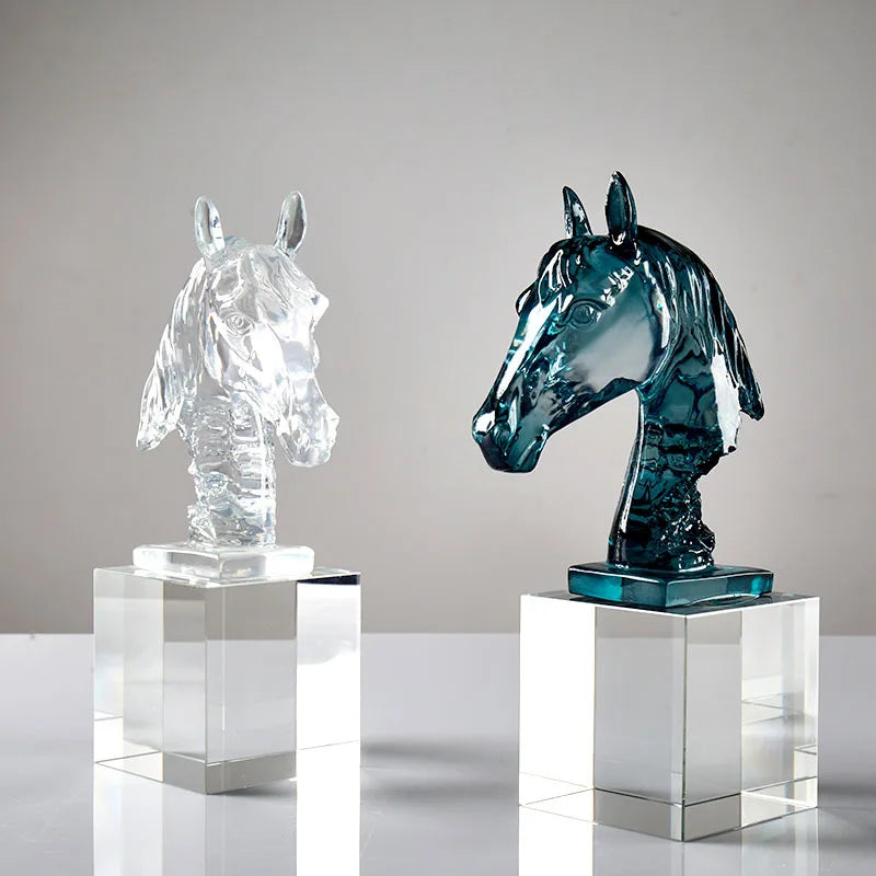 Decorbites™ Pferde-Kopf-Kristall-Statue - Dekorative Raumskulptur