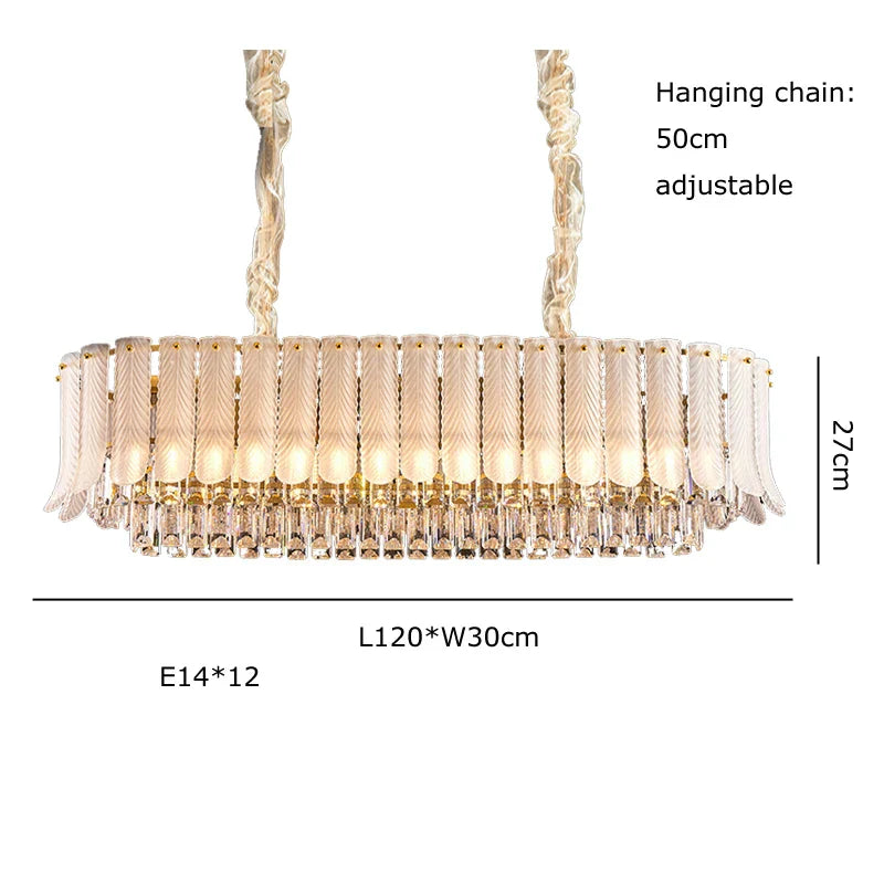 Decorbites™ Golden Crystal Kronleuchter: Postmoderne Luxus-Runde Kronleuchter für das Wohnzimmer