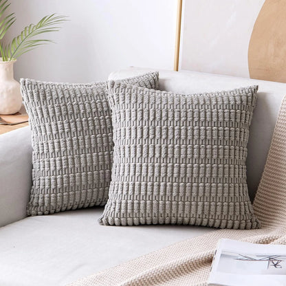 Decorbites™ Kordstoff gestreiftes Kissenbezug 18x18 Zoll Luxus Polsterhülle für das Wohnzimmer