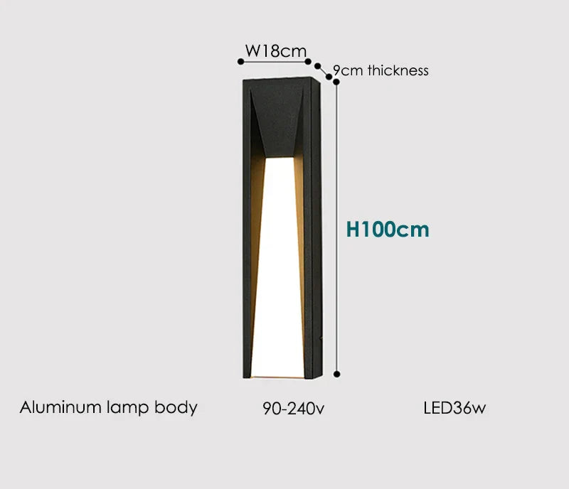 DecorBites™ LED Black Outdoor Wall Lamp for Patio Entryway and Garden Lighting