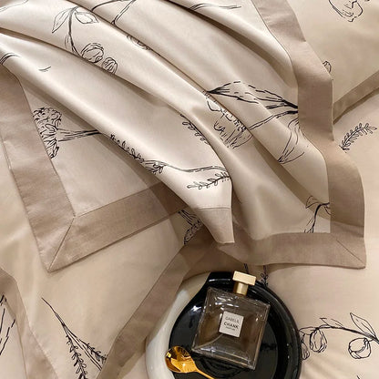 Decorbites™-Ägyptische-Baumwoll-Bettwäsche-Set: Queen King Ru Größe Druck D Duvet Cover Sheet Kissenbezug