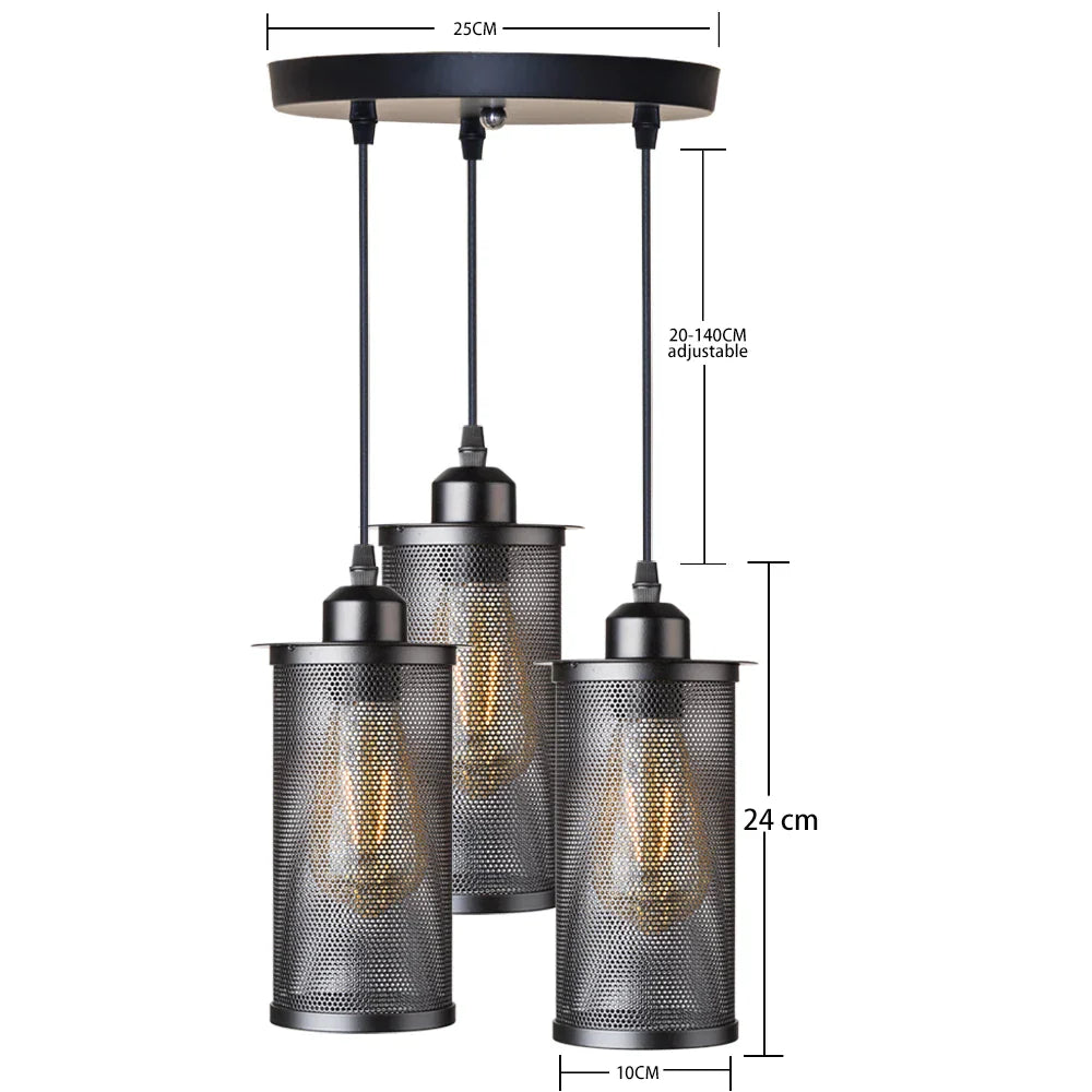 Decorbites™ Industrielles Nordisches Schwarzes Eisenkäfig-Pendant-Licht Loft-Hängelampe