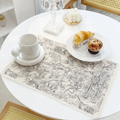 Decorbites™ Baumwoll-Leinen-Platzset - Tischdecken-Polster für Küchen-Essbereich