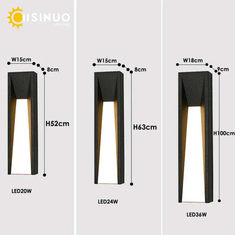 DecorBites™ LED Black Outdoor Wall Lamp for Patio Entryway and Garden Lighting