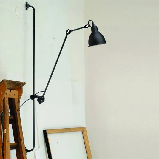 DecorBites™ Gras BL Wall Lamp: Adjustable Chrome Long Arm Reading Light