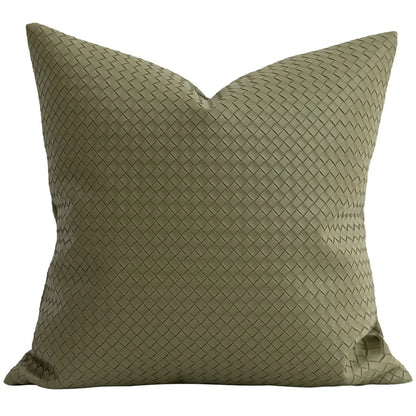 DecorBites™ Geometric Faux Leather Throw Pillow Cover - Modern Luxury Pillowcase