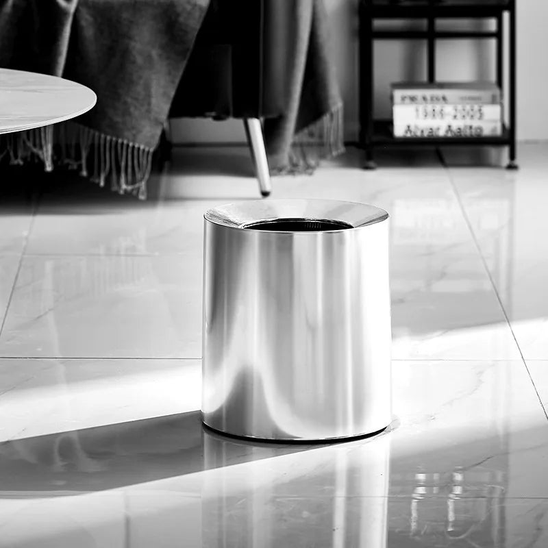 Matte Black Metal Waste Bin