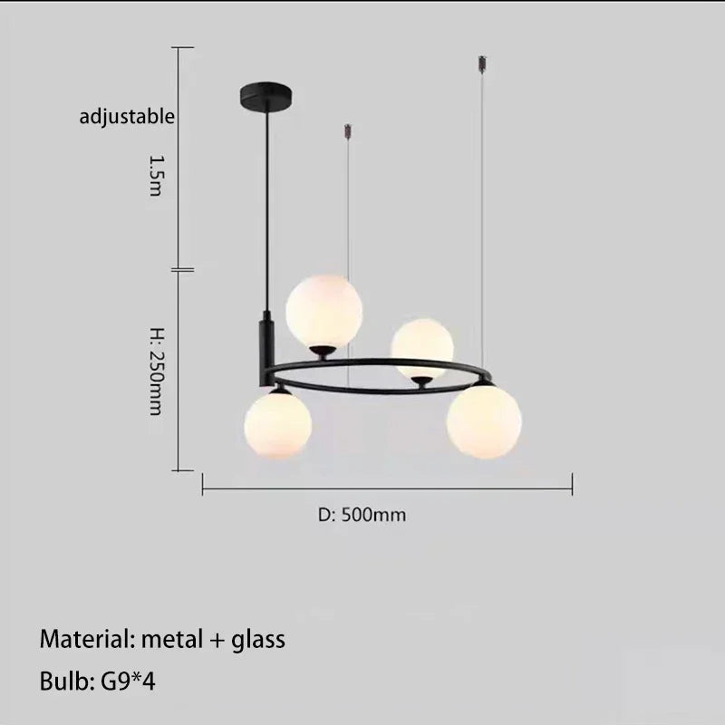 Decorbites™ Glasleuchter G9 Hängeleuchte für Wohnzimmer- und Schlafzimmerdekoration