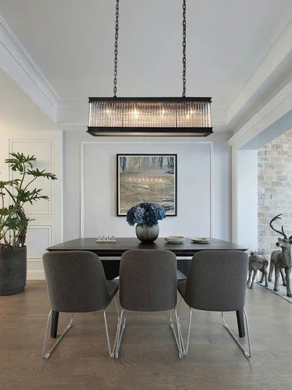 DecorBites™ Kristal Glass Rectangle Pendant Lights - Nordic Classic Dining Table Luminaire