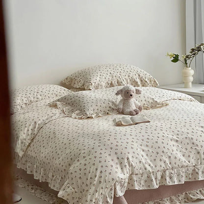 Decorbites™ Koreanische Blumen-Spitzenbettwäsche: Luxuriöse weiche Steppdecke für Queen- und King-Größe, atmungsaktive Heimdekoration