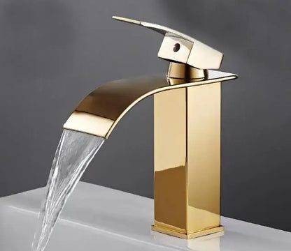 Decorbites™ Gold Badezimmerarmatur: Messing-Roségold Waschbecken-Wasserfall-Mischbatterie