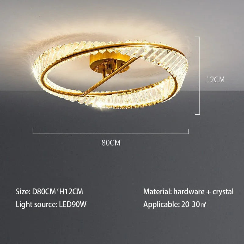 Decorbites™ Kristallringe LED Deckenleuchte dimmbar Goldglanz für die Heimdekoration