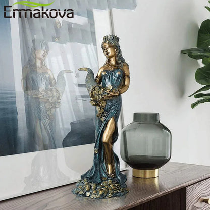Decorbites™ Griechische Göttin des Reichtums Fortuna Figurine Plouto Glücksstatue Deko-Geschenk