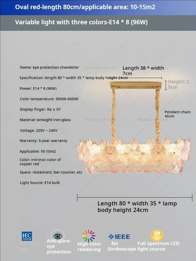 Decorbites™ Glas Blume Prinzessin Zimmer LichtLux Postmodern Französisch Creme Wind Lampe