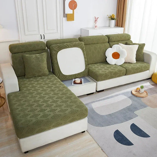 DecorBites™ Jacquard Sofa Seat Cover | Stretchable & Washable Furniture Protector