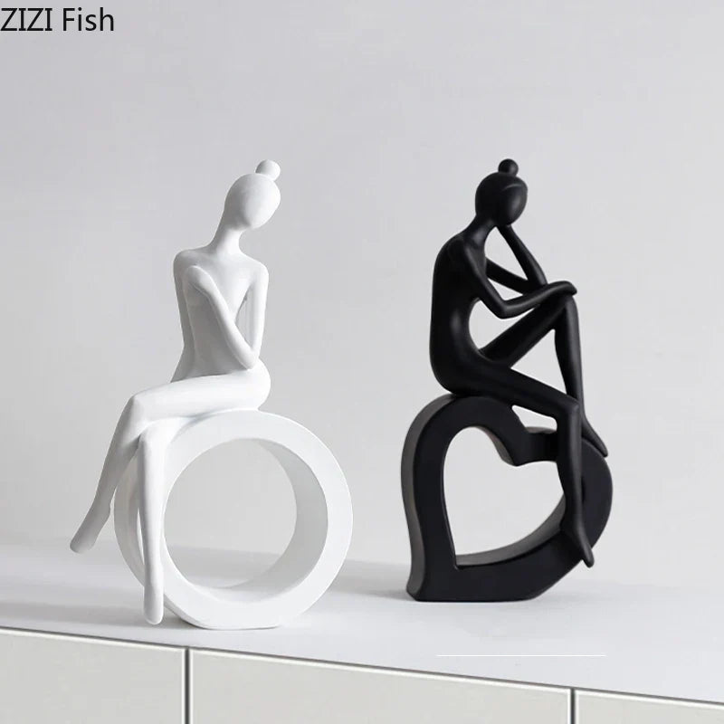 Decorbites™ Abstrakte Harz-Skulptur Moderne Schreibtisch-Dekoration Minimalistische Figuren Ornamente
