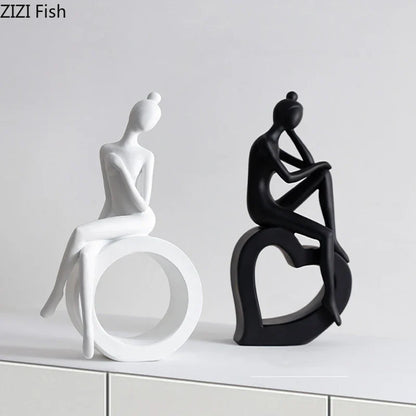 Decorbites™ Abstrakte Harz-Skulptur Moderne Schreibtisch-Dekoration Minimalistische Figuren Ornamente