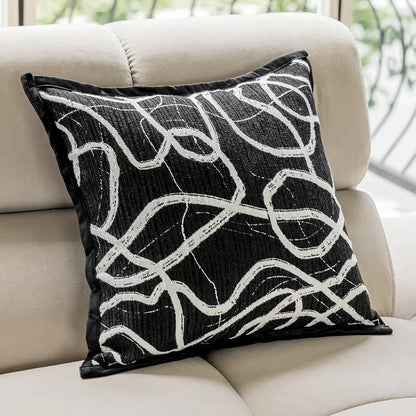 DecorBites™ Geometric Jacquard Cushion Cover 45*45 Modern Design Sense Pillowcase