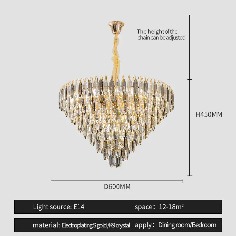Decorbites™ Kristall-Leuchter: Moderner Luxus-Runder Hauptleuchter für Wohnzimmer & Treppenhaus