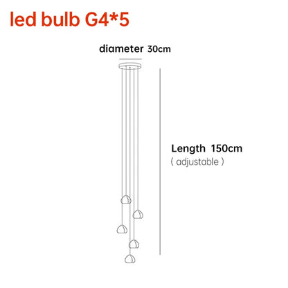 DecorBites™ Crystal Ball Nordic LED Chandelier - Modern Staircase Decorative Lighting