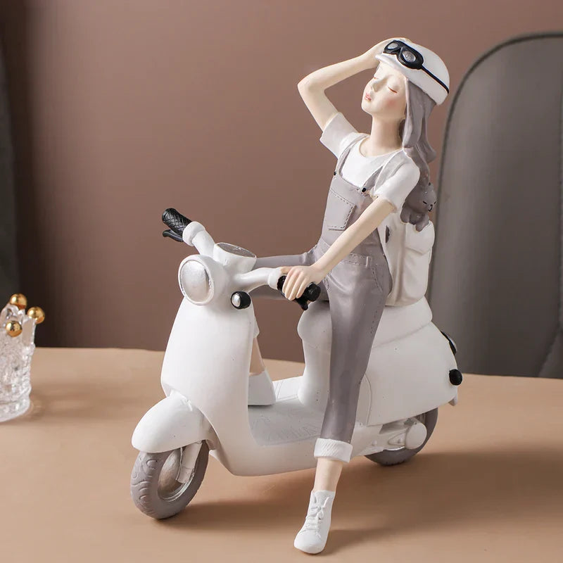 Decorbites™ Kawaii-Mädchen-Figurine-Skulptur für Raumdekoration und Schreibtischaccessoires