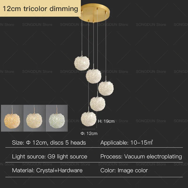 Decorbites™ Kristall-Runder Raum-Lüster - Elegante & Romantische Beleuchtung für Modernes Nachttisch-Dekor