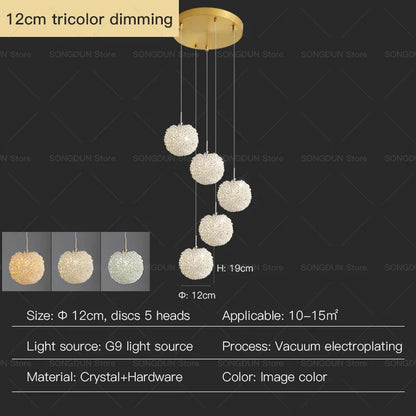 Decorbites™ Kristall-Runder Raum-Lüster - Elegante & Romantische Beleuchtung für Modernes Nachttisch-Dekor