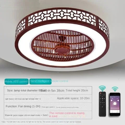 Decorbites™ integrierter unsichtbarer Deckenventilator-Lampen-Kronleuchter für Wohnzimmer, Esszimmer, Schlafzimmer