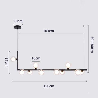 Decorbites™ Glas Schwarz Kronleuchter Pendellampe Nordisch Modern Wohnzimmerleuchte