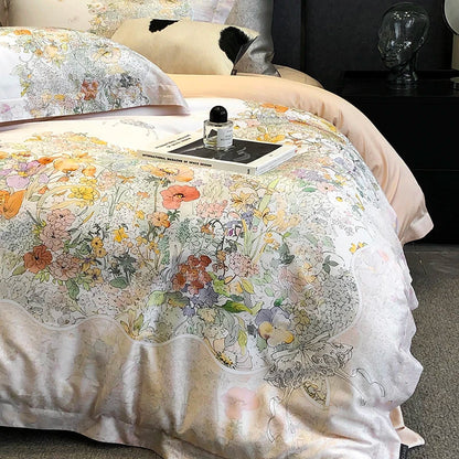 Decorbites™ Blumen Pflanzen Druck Bettwäsche-Set: Luxuriöses Lyocell-Baumwolle Weiches Seidiges Kühles Bettbezug-Set