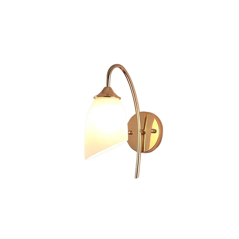 Gold Glass Wall Sconce European Style Bedroom
