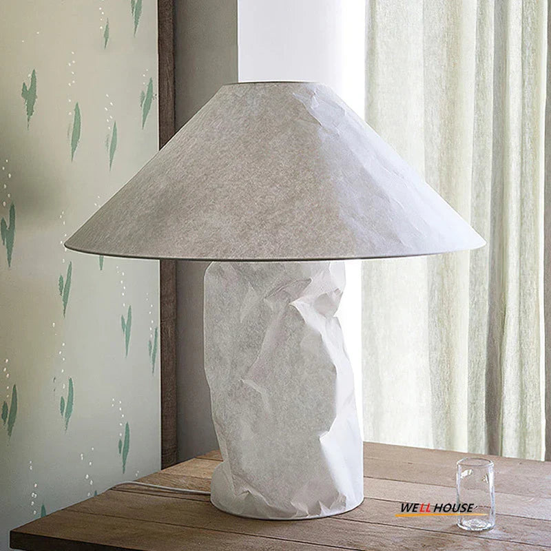 Decorbites™ Japanisches Papier-Bodenleuchte: Nordisches Design Wabi Sabi LED-Tischleuchte für Schlafzimmer, Wohnzimmer