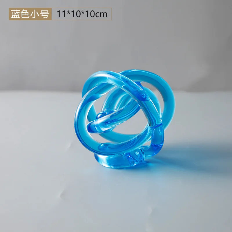 DecorBites™ Glass Knot Twist Sculpture Decor Geometric Decorative Home Figurines