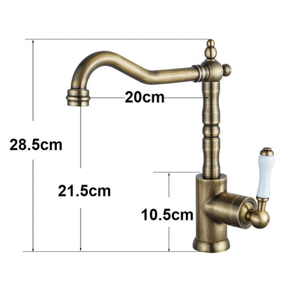 Decorbites™ Gold Schwarz Messing Badezimmer Küchenarmatur – Waschbeckenmischer für heißes und kaltes Wasser