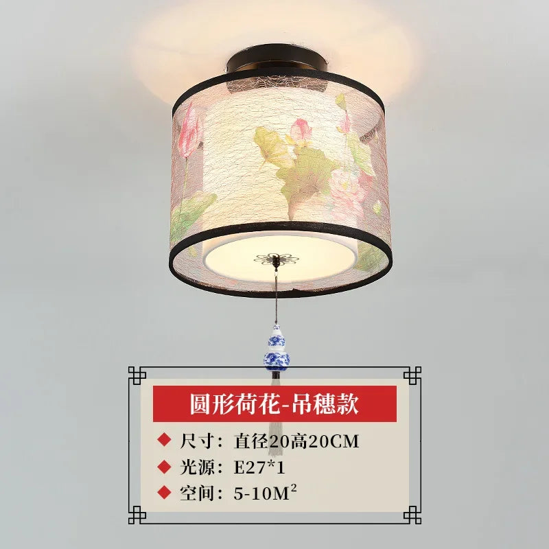 Decorbites™ Lotus Chinesische Kronleuchter Deckenlampe Einfaches Korridor-Gemälde LED-Beleuchtung