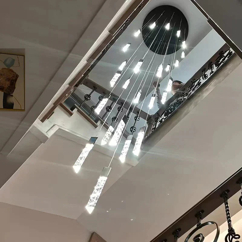 Decorbites™ Kristall-Chrom-LED-Kronleuchter: Elegante Duplex-Treppenbeleuchtung für moderne Innenräume